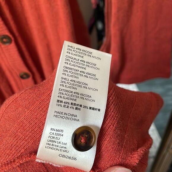 Anthropologie Elsa Ribbed Maxi Sweater Dress Orange Rust S - Picture 10 of 10